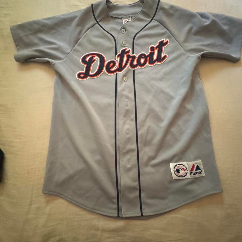 Majestic-athletic Men's Grey and Blue Jersey